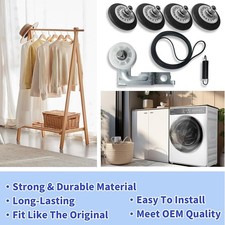 4581EL2002C Dryer Drum Roller Wheel and Shaft Pack of 4 For LG 4581EL2002H US