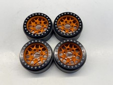 4 Used Vanquish Products Kmc Xd127 Bully 1.9 Beadlock Crawler Wheel Orange 0676