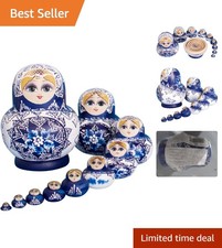 10-Piece Multicolor Matryoshka Doll Set - Traditional Russian Art for Kids