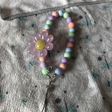 Handmade Flower Beaded Multicolour Phonechain/keychain