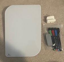 TSJ Office 12x8 frosted acrylic desktop dry erase board clipboard marker eraser