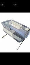 Image of Chicco Next to Me Baby Crib Cot Grey with Mattress