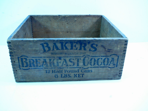 Vintage Walter Baker & Co Holzkiste Frühstück Coca Goldmedaille ausgezeichnet Kiste - Bild 4 von 8