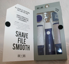 NIB 3 Step Kit Callus Shaver Foot Rasp & File 10 Shaver Refill Blades Disk Blue