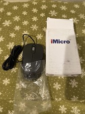 iMicro MO-1008BU Wired USB Optical Mouse, Black NEW