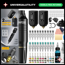 Wireless Tattoo Machine Kit, 2x 1200mAh Power Supply, 20 Needles  Ink Set for A