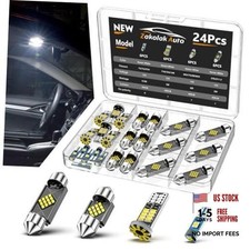 Zakolak 24PCS LED Interior Car Lights, Extremely Bright 6500K White Xenon White