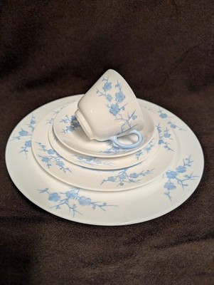 Spode Geisha Blue - 5 Pc Dinner Set - Excellent Condition - Blanche De Chine...
