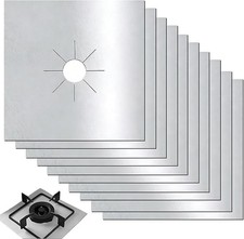 Gas Hob Protectors,10 Pcs Reusable Stovetop Burner Protector, Non-Stick Gas Stov