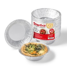 Starfrit 50-Pack 5" Aluminum Tart Plates Disposable Oven & Freezer Safe