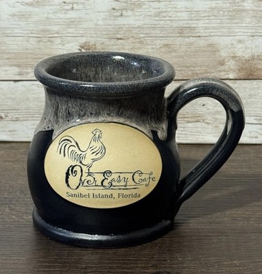 Deneen Pottery Over Easy Cafe Mug Sanibel Island FL Hand thrown Drip Glaze 2013