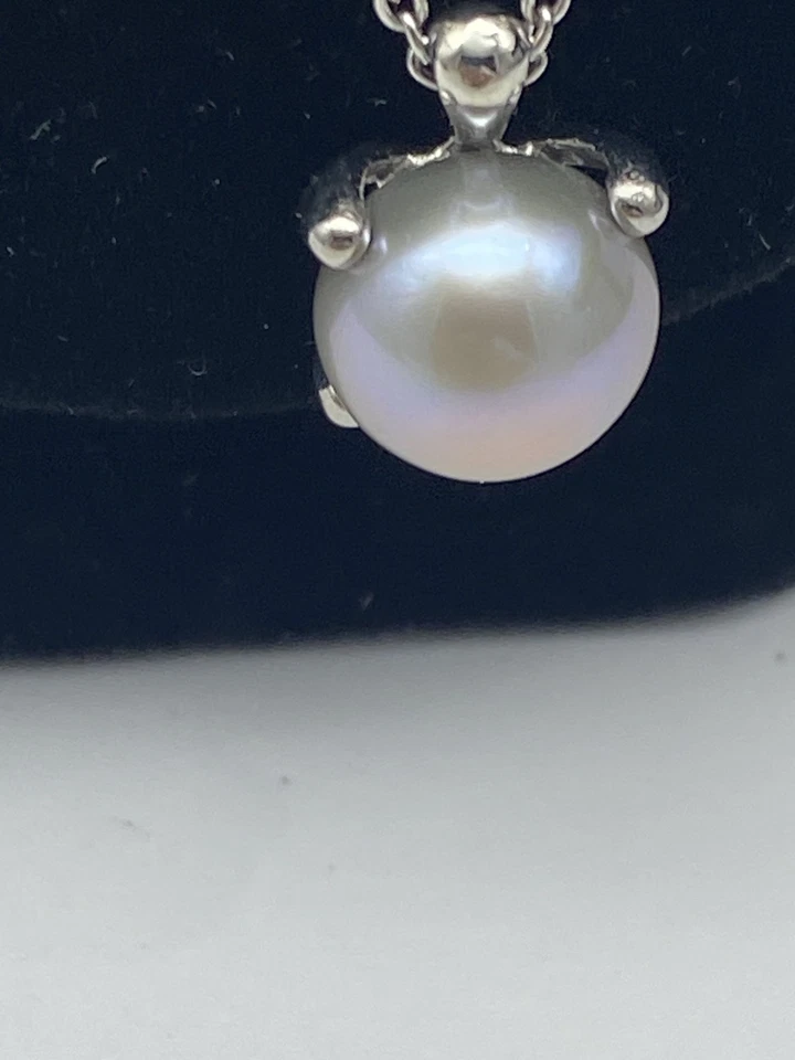 Collar colgante Honora tono plata gris FW perla 4,1 g Foto 4 de 4