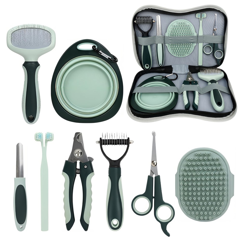 Professional Pet Dog Cat Grooming Scissors Fur Clippers Comb Kit Straight Curved