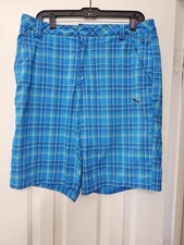 Puma Men  s Size 34 Blue Plaid Golf Shorts RN 62200 EUC - CL18