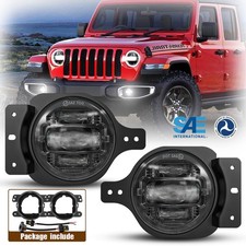 Pair Led Fog Lights Front Bumper Lamp For Jeep Wrangler Jl Gladiator Jt 2018-24 Pair Led Fog Lights Front Bumper Lamp For Jeep Wrangler Jl Gladiator Jt 2018-24