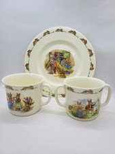 Vintage 3 pcs Bunnykins Cup  Plate English Fine Bone China Royal Doulton Great 