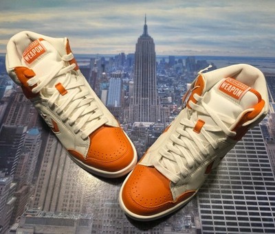 Converse Weapon Mid Top Leather Orange/Vintage White Bird  display picture 2