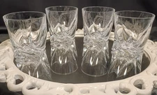 4 Mikasa MOTION Contemporary Crystal Whiskey Short Tumbler Glasses Set