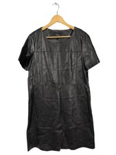 OPUS Kunstlederkleid Damen Kleid Gr. DE 42 schwarz extravaganter Stil