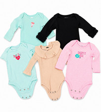 Carter's Just One You Baby Girl Cotton Bodysuit Lot 4 Polka Dot Multicolor 6M