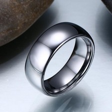 Mens Tungsten Simple Fashion Finger Bachelor Accessories Size 8