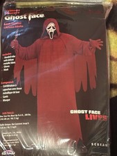 Fun World Ghostface Crimson Red Costume Mask Gloves Adult Complete Outfit