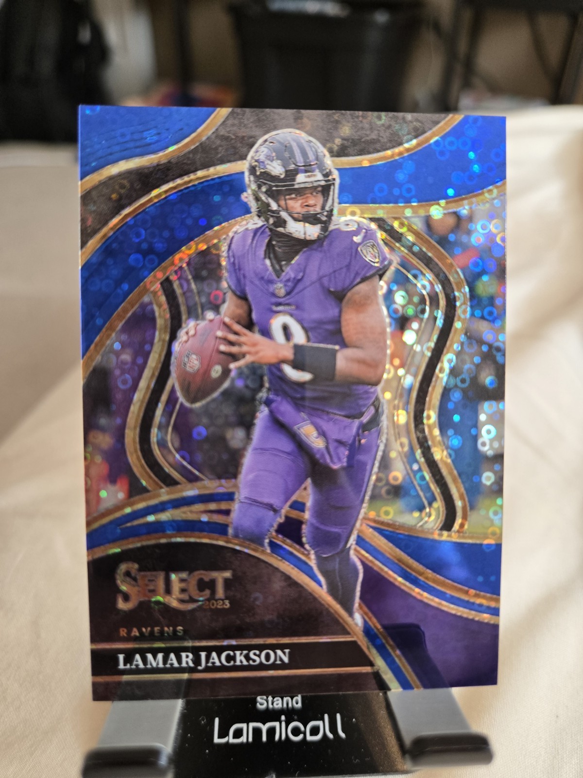 2023 Panini Select - Club Level Lamar Jackson #241 Blue Disco Prizm /25
