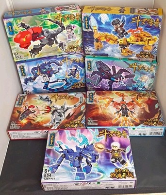 Chinese Language Building Blocks ''Soul Land'' Lot Of 7 New And Open Box Interlock