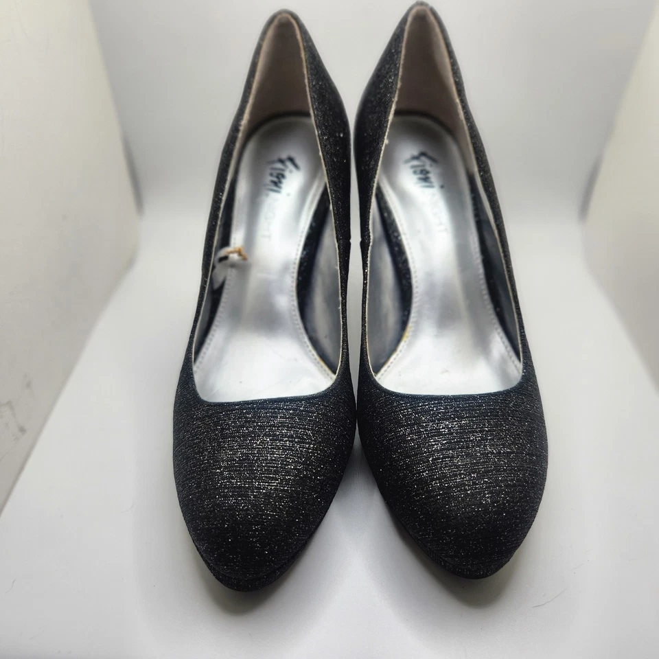 Zapatos de tacón alto Fioni Night para mujer talla 6 negros brillantes brillantes Jolly Joyeux Foto 2 de 4