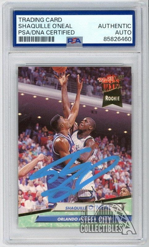Shaquille O'Neal 1992-93 Fleer Ultra Rookie Autograph Card PSA/DNA (Light Blue)