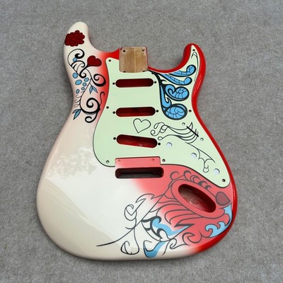 Guitar Body Strat Jimi Hendrix Monterey Blue flowers 4.50 LBS