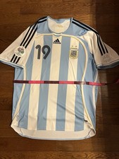 Messi 19 Argentina 2006 World Cup Adidas Soccer Jersey Authentic L