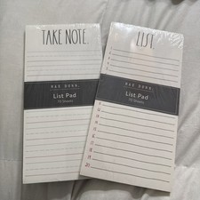  Lot Of 2 Rae Dunn TAKE NOTE  LIST Notepads 70 Sheets Each NEW SEALED 