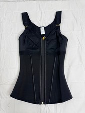 Shapeshe Tummy Control Corset Short Shapewear Waist Trainer Full Zip Black S NEW