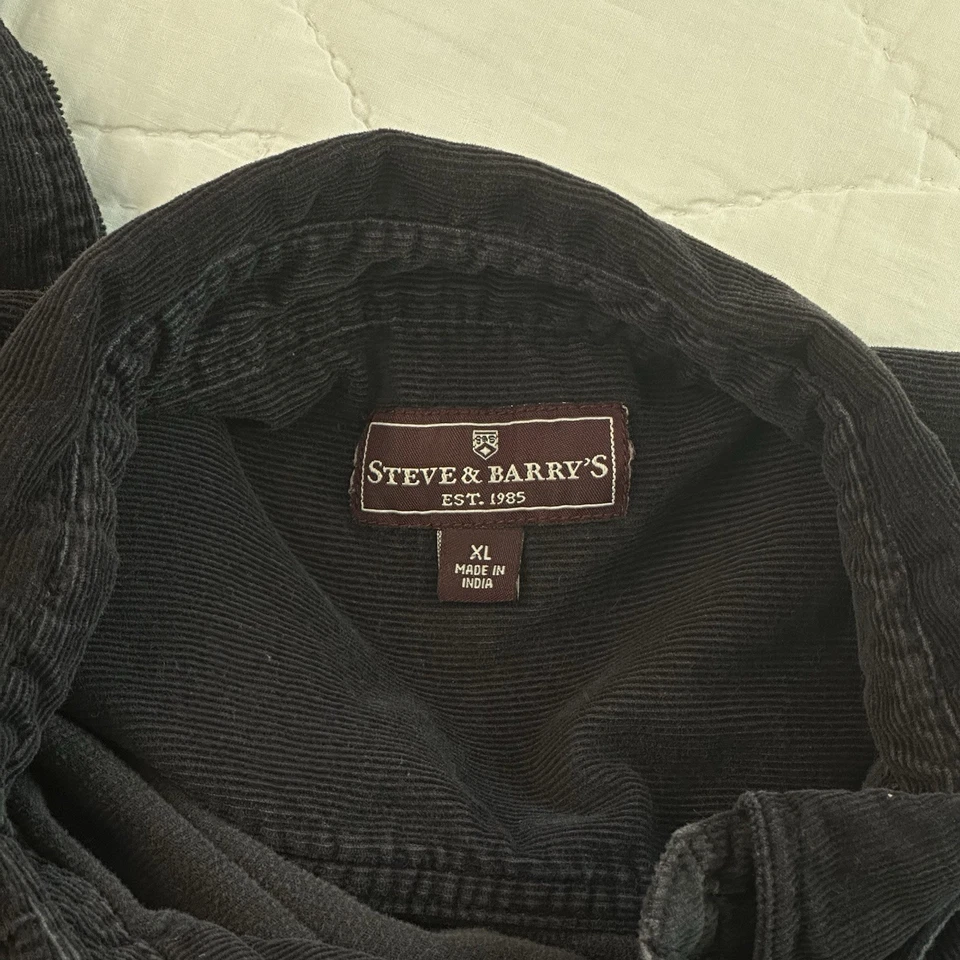 Camisa Steve & Barry's Para Hombre XL Negra Pana Abotonada Manga Larga Informal Foto 4 de 4