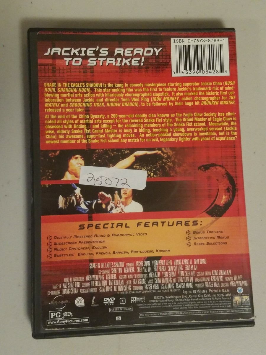 Snake in the Eagles Shadow (DVD, 1978) Jackie Chan 43396084285| eBay