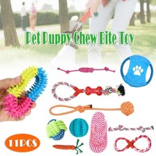 11PCS Pet Toys Puppy Dog Cat Durable Cotton Rope Pull Teeth Clean Chew Toy Set