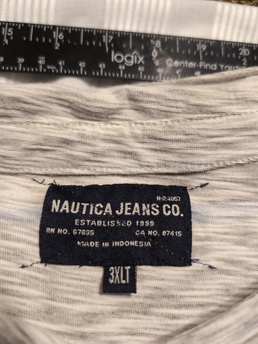 Nautica Jeans CO Men's Short Sleeve Striped Polo Big Tall Size 3XLT - 第 4/5 張圖片