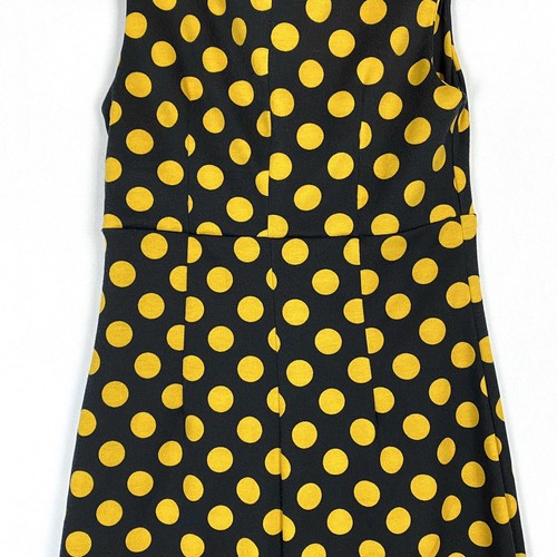 Rock Steady Womens Rockabilly Dress Medium Black Yellow Polka Dot Sleeveless NEW - Picture 8 of 10