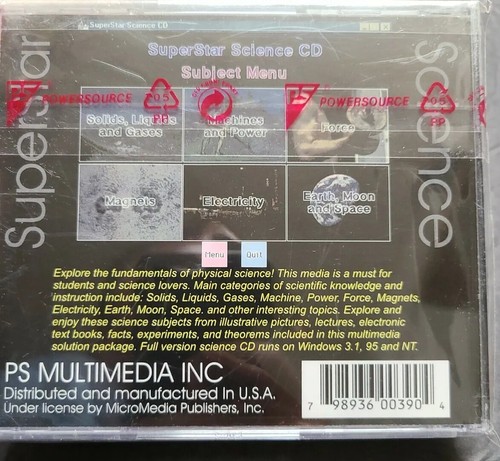 SuperStar Science NEW CD explore fundamentals of physical science Windows 95 - Picture 3 of 5