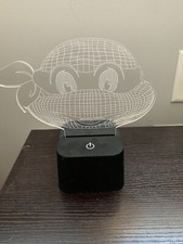 Turtles Cartoon Illusion LED Desk Lamp Night Light with Lighted ABS Base and USB