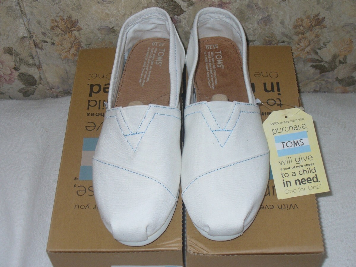 Toms Classics White Canvas Slip Ons Men display picture 2