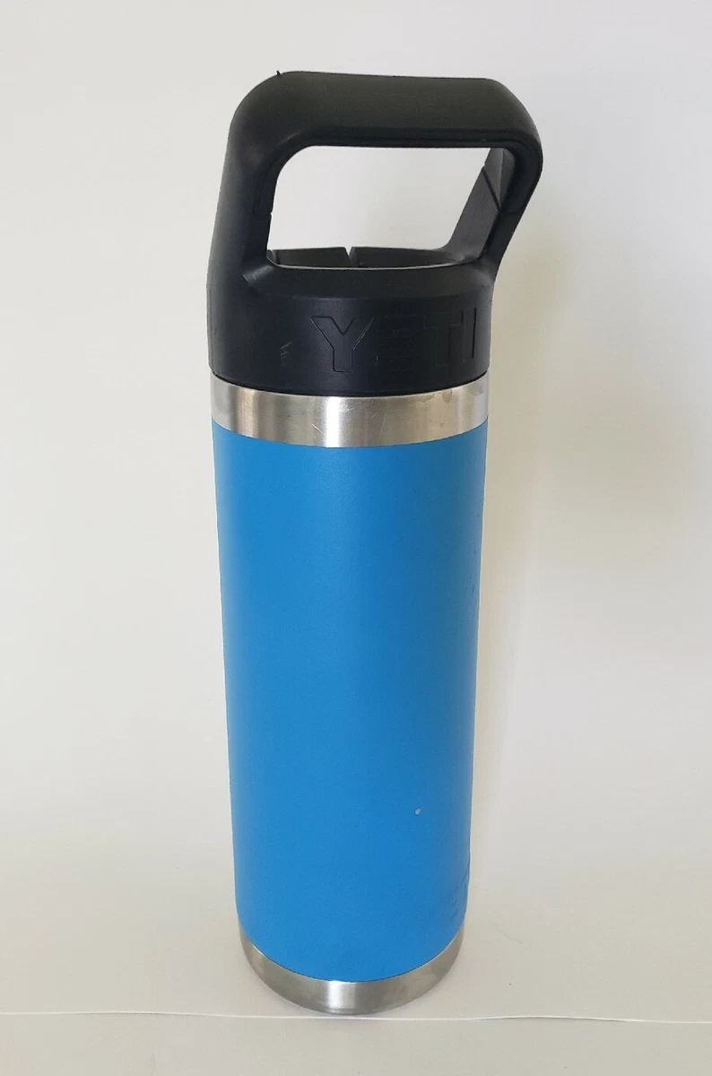 Yeti Rambler 18 oz Rambler Tahoe Blue Water Bottle Handle Lid RARE