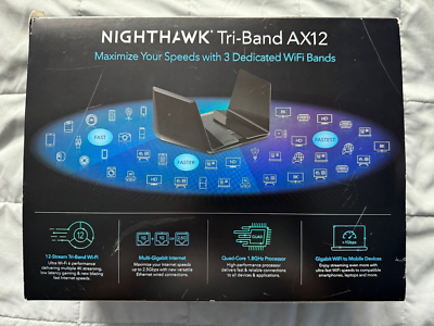 NEW NETGEAR Nighthawk Tri-Band AX12 Wi-Fi 6 Router AX11000 RAX200  