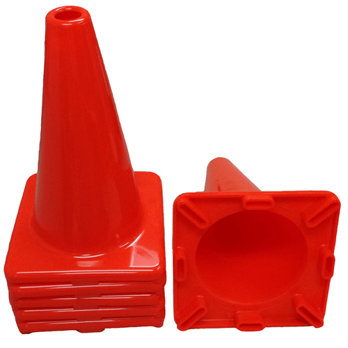 Workoutz Rubber Sports Cones (6 Qty) Choose Height 4, 6, 9, or 12