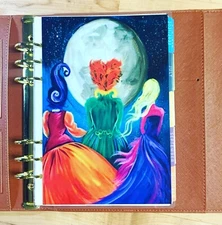 Hocus Pocus Sister Moonlite Cover Set 4 use w Erin Condren A5Ring Agenda Binder~