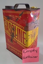 Stancan Gasoline  Can Standard Container Co Car  USA Movie Prop Empty Vintage