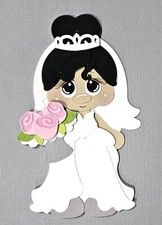 Bride Black Hair. Scrapbook, Card Making Paper Piecing
