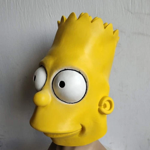 The Simpsons Bart Kostüm Latex Maske Halloween Erwachsene Cosplay Requisiten Kopfbedeckung - Bild 1 von 5
