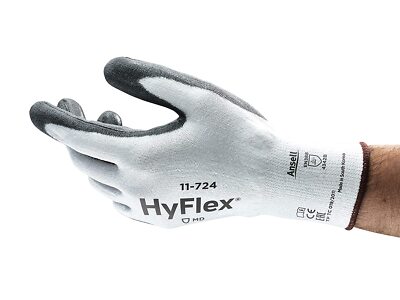 Ansell Herren HyFlex Handschuhe Schnittschutz Mechanischer Schutz Weiß Größe 11